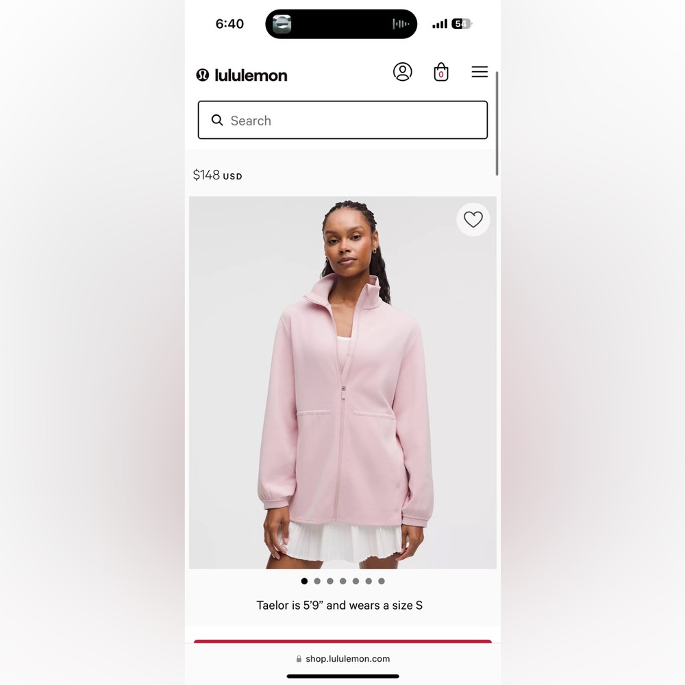 NWT Lululemon Softstreme Cinch-Waist Full-Zip Jacket - pink small